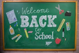 chalkboard says welcome back to school