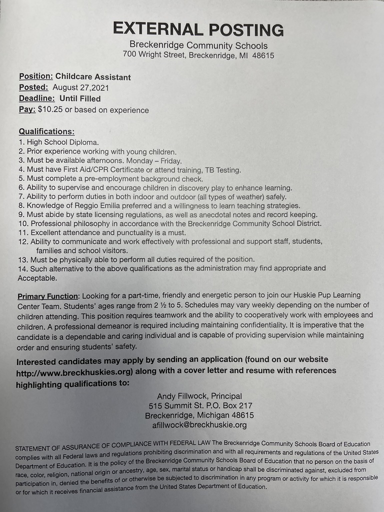 Childcare Assistant