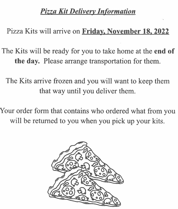 pizza kit delivery information